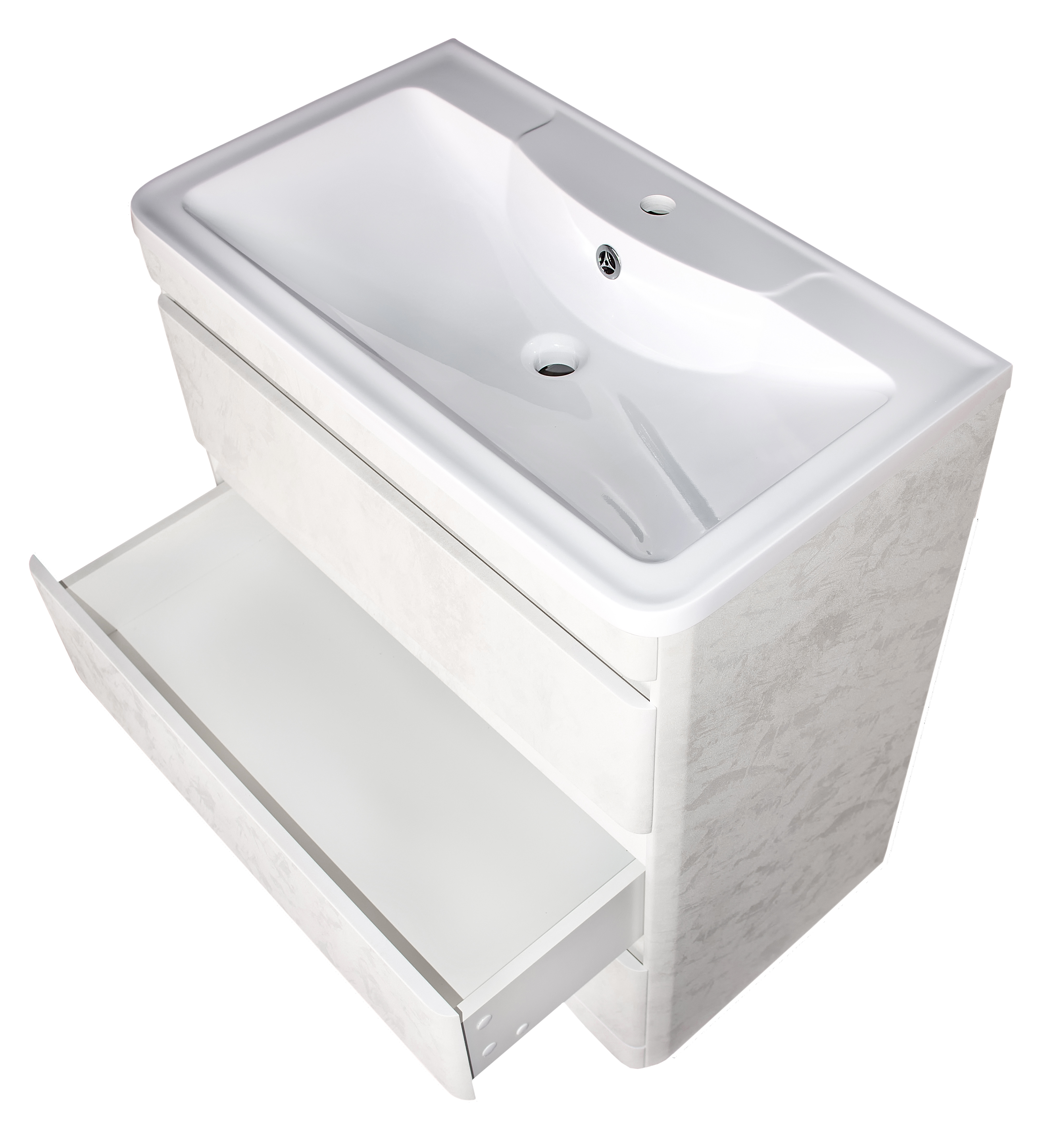 Тумба напольная "Атлантика 80" (3 ящ.), Люкс бетон крем, PLUS