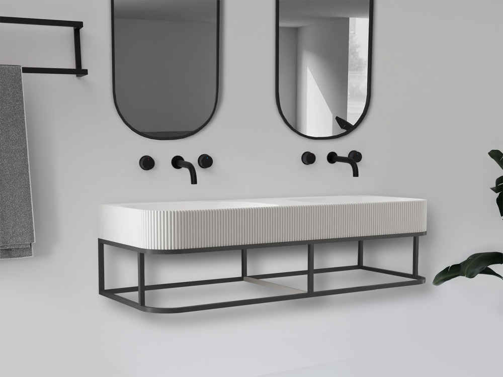 Консоль с раковиной ABBER Stein AS2646 подвесная, белая матовая