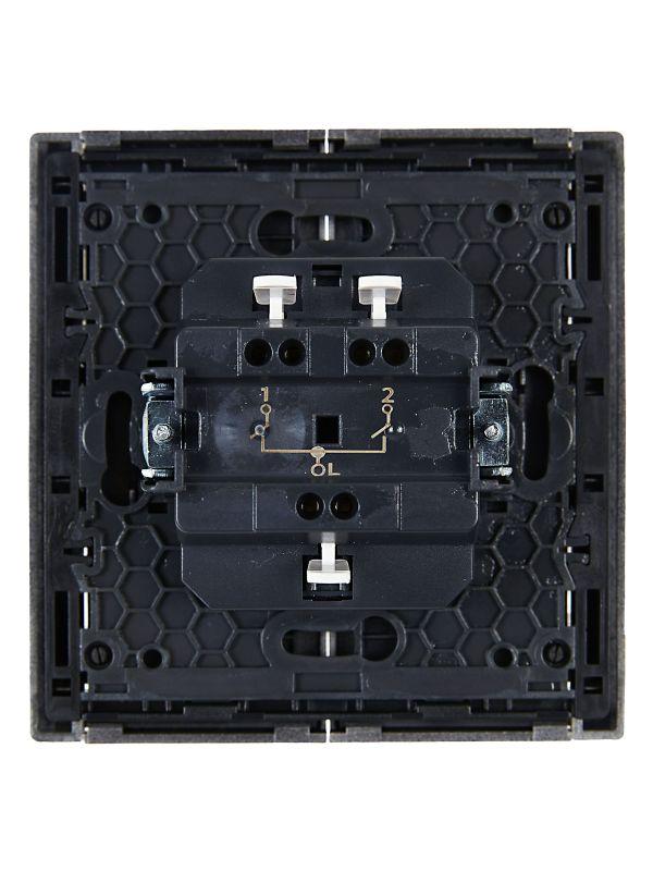 Выключатель 2-кл. СП FORTE&PIANO 10А FP505 сталь IEK FP-V20-0-10-1-K46