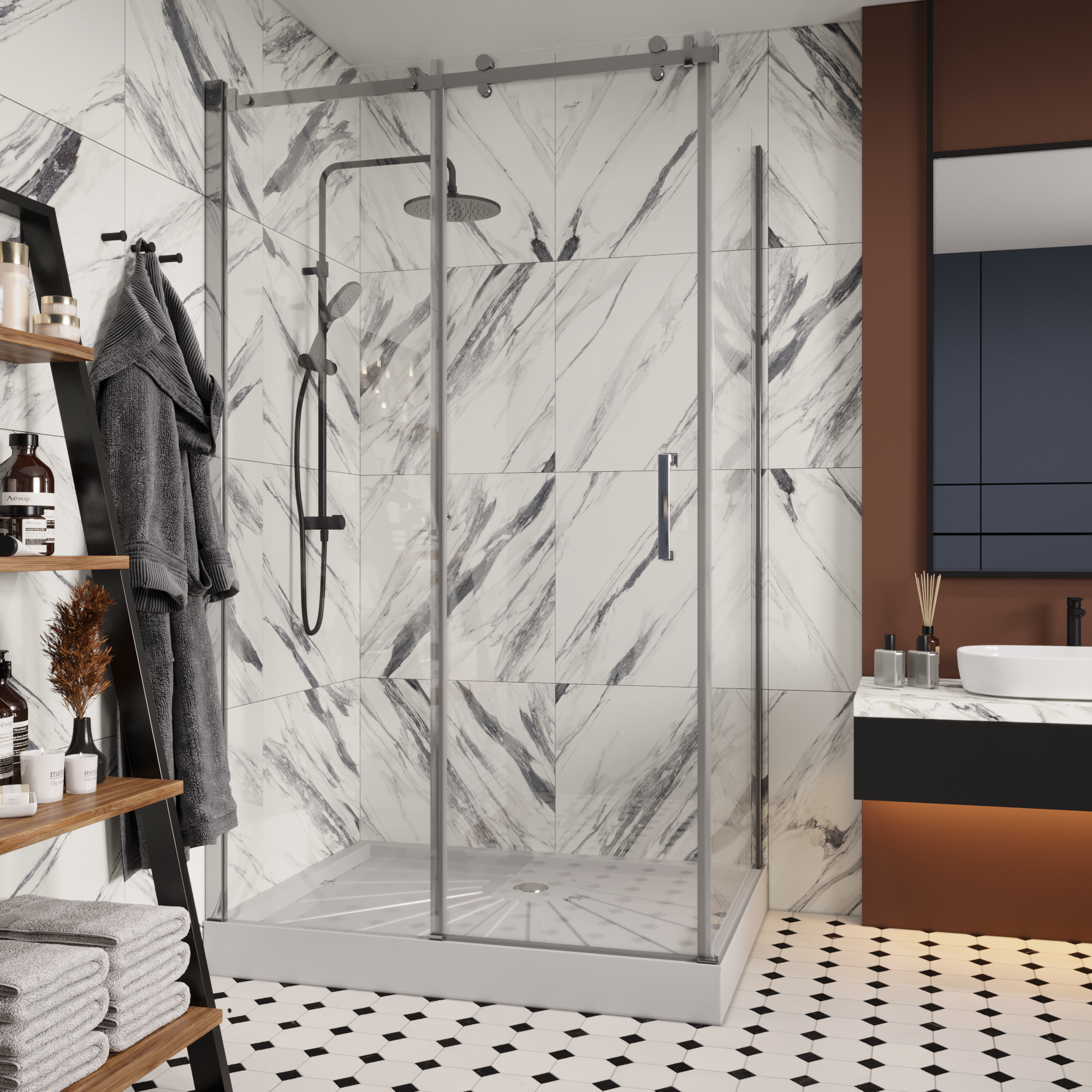 Ограждение CEZA'S120 душевое Ceruttispa без поддона (90x120x195)