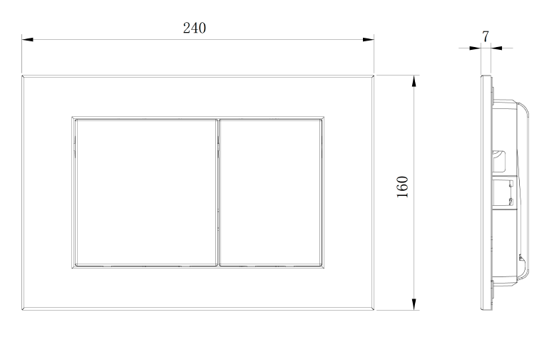 Кнопка для инсталляции, нерж.сталь BLACK NEW
