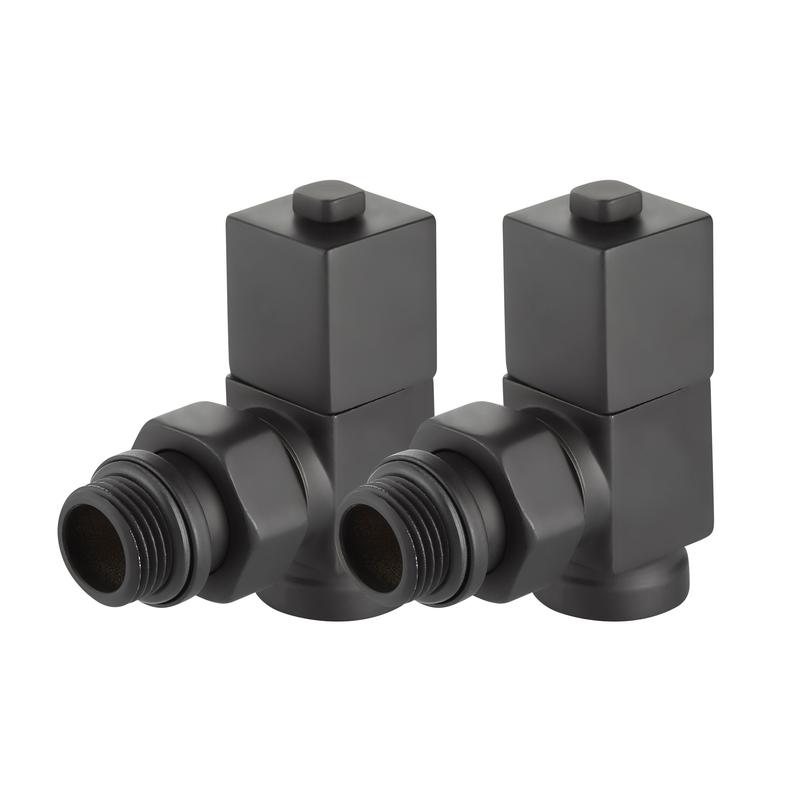 Набор дизайн-вентилей CUBE угловой 1/2дюйм черн. Royal Thermo НС-1422578