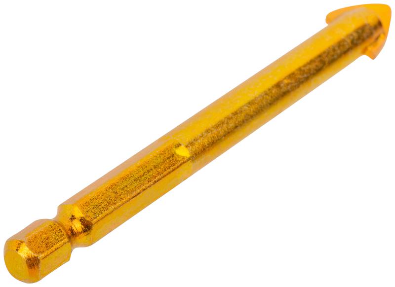 Сверло универсальное по кафелю стеклу керамограниту бетону кирпичу 10х80мм шестигранный U-хвостовик под биту КУРС 35186