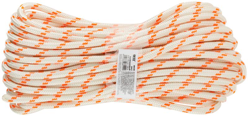 Фал капроновый плетеный 24-х прядный с сердечником 10ммх20м р/н=1600кгс FIT 68429