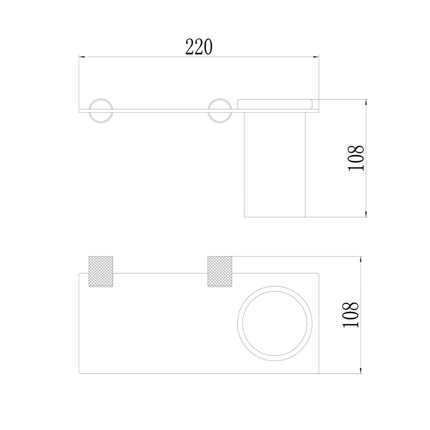 Стакан для ванной комнаты Savol S-002158HD, черный/бронза