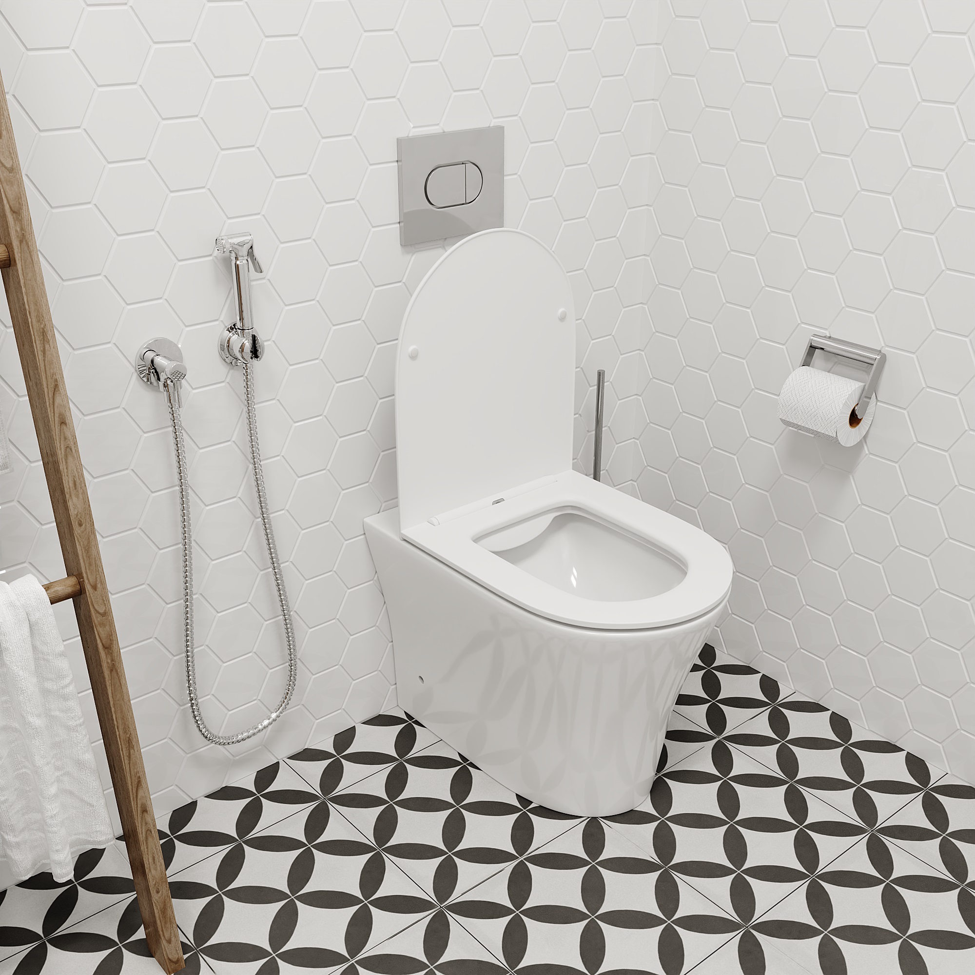 Унитаз ADIGE F приставной безободковый Ceruttispa CT8907 (500x365x405)