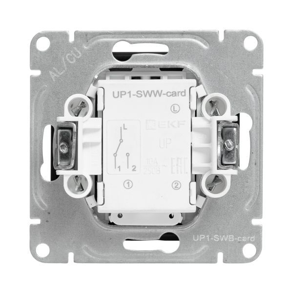 Выключатель карточный Эпика с подсветкой механизм черн. EKF UP1-SWB-card