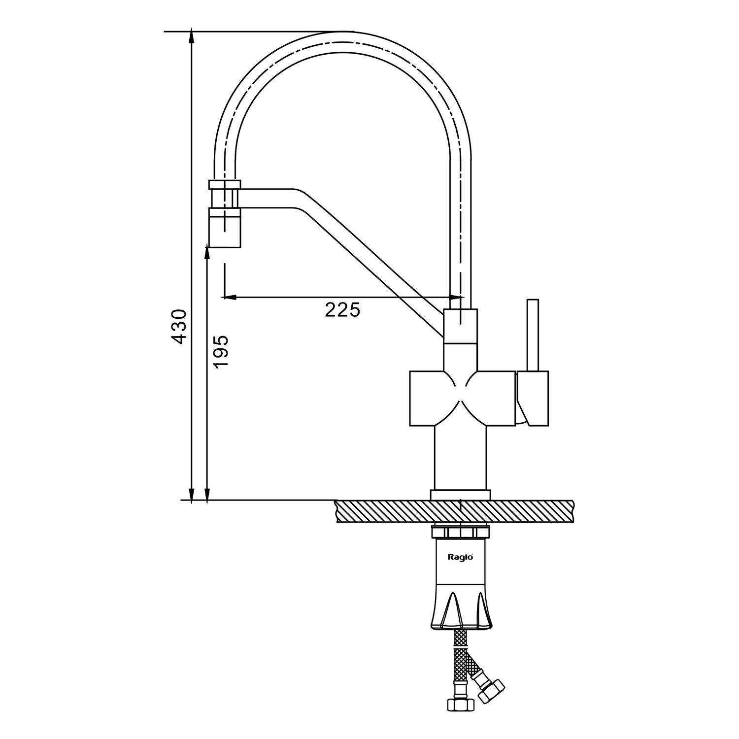Смеситель для кухни со съемным изливом на магните Raglo R86.41.05, сатин