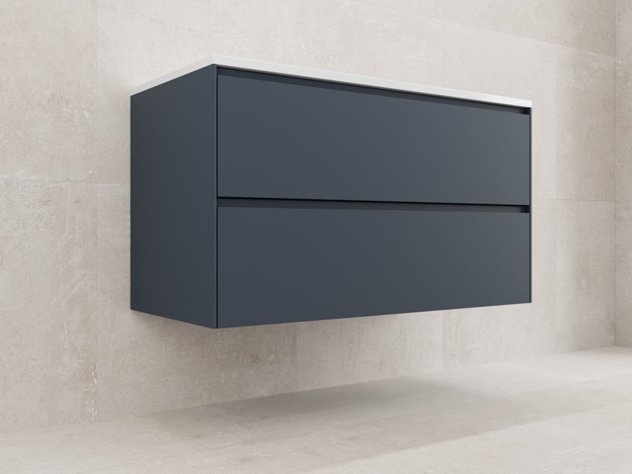 Тумба подвесная "ЛИМА 100" эмаль, под раковину LINE 100, 2 ящ., PLUS, графит