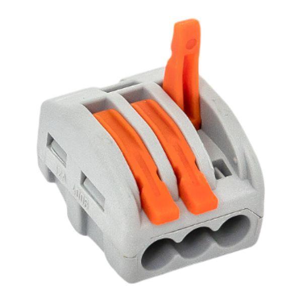 Клемма строительно-монтажная СМК 222-413 3-проводная 0.08-2.5кв.мм с рычагом (уп.100шт) PROxima EKF plc-smk-413