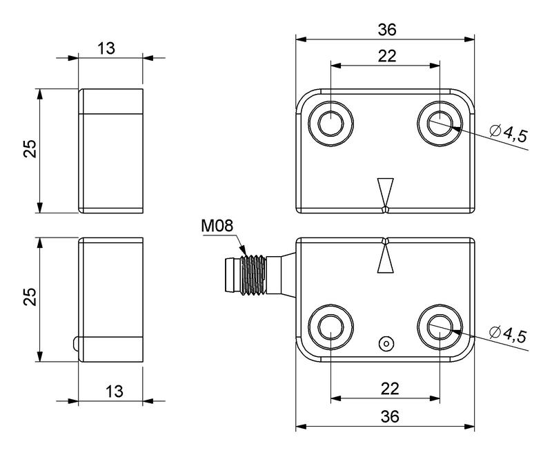 Датчик магнитный (1НЗ+1НО) разъем M8х4 (расст. сраб. 5мм) индикация LED левый выход IP68 EMAS SMS11LSZ-S15