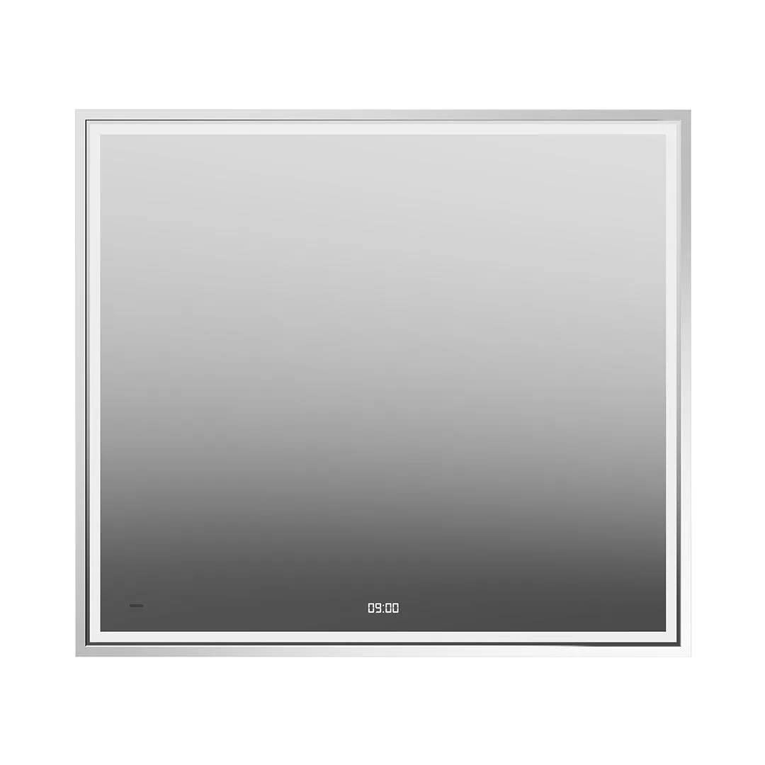 Зеркало TECNO c LED 90 с подсветкой, с функцией антизапотевание, белый глянцевый