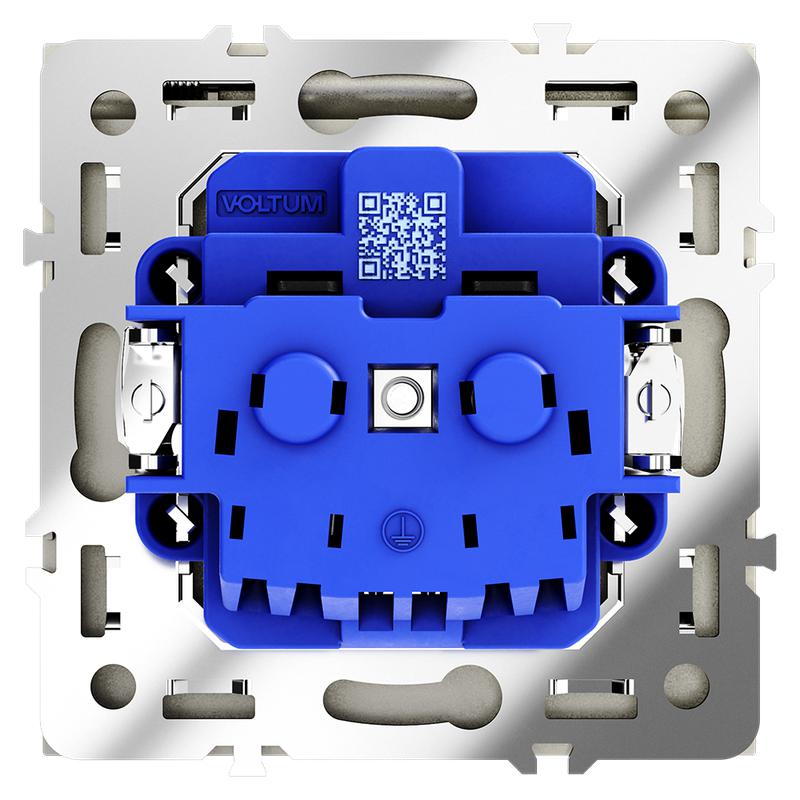 Розетка 1-м СП S70 16А с заземл. защ. шторки + крышка механизм шелк Voltum VLS040304
