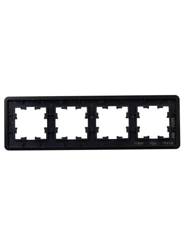 Рамка 4-м BRITE РУ-4-1-Бр метал. черн. RE IEK BR-M42-M-01-K02