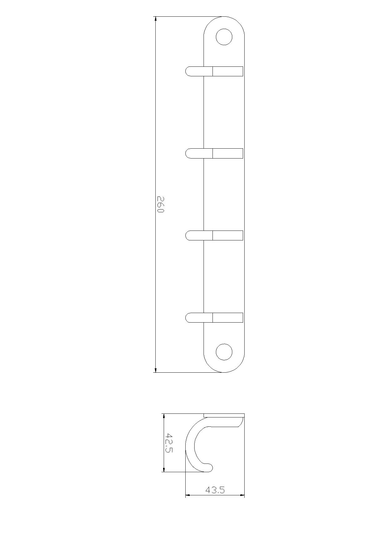 Планка настенная узкая 4 крючка RUSH Bianki (BI76243)