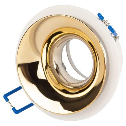 Светильник декоративный KL103 WH/GD MR16 GU5.3 встраив. бел. золото ЭРА Б0056351