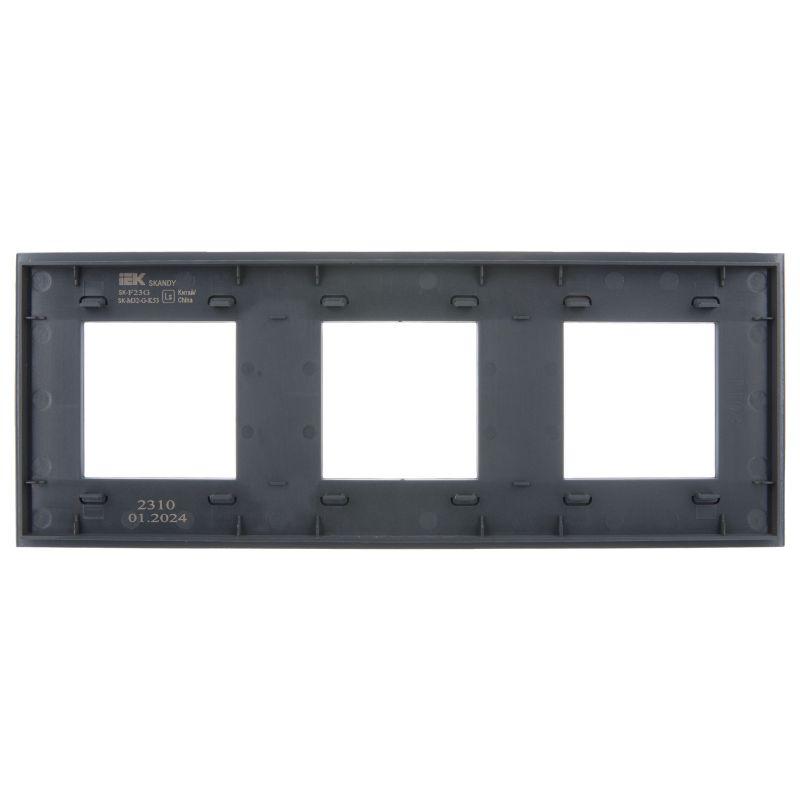 Рамка 3-м SKANDY SK-F23G стекло графит IEK SK-M32-G-K53