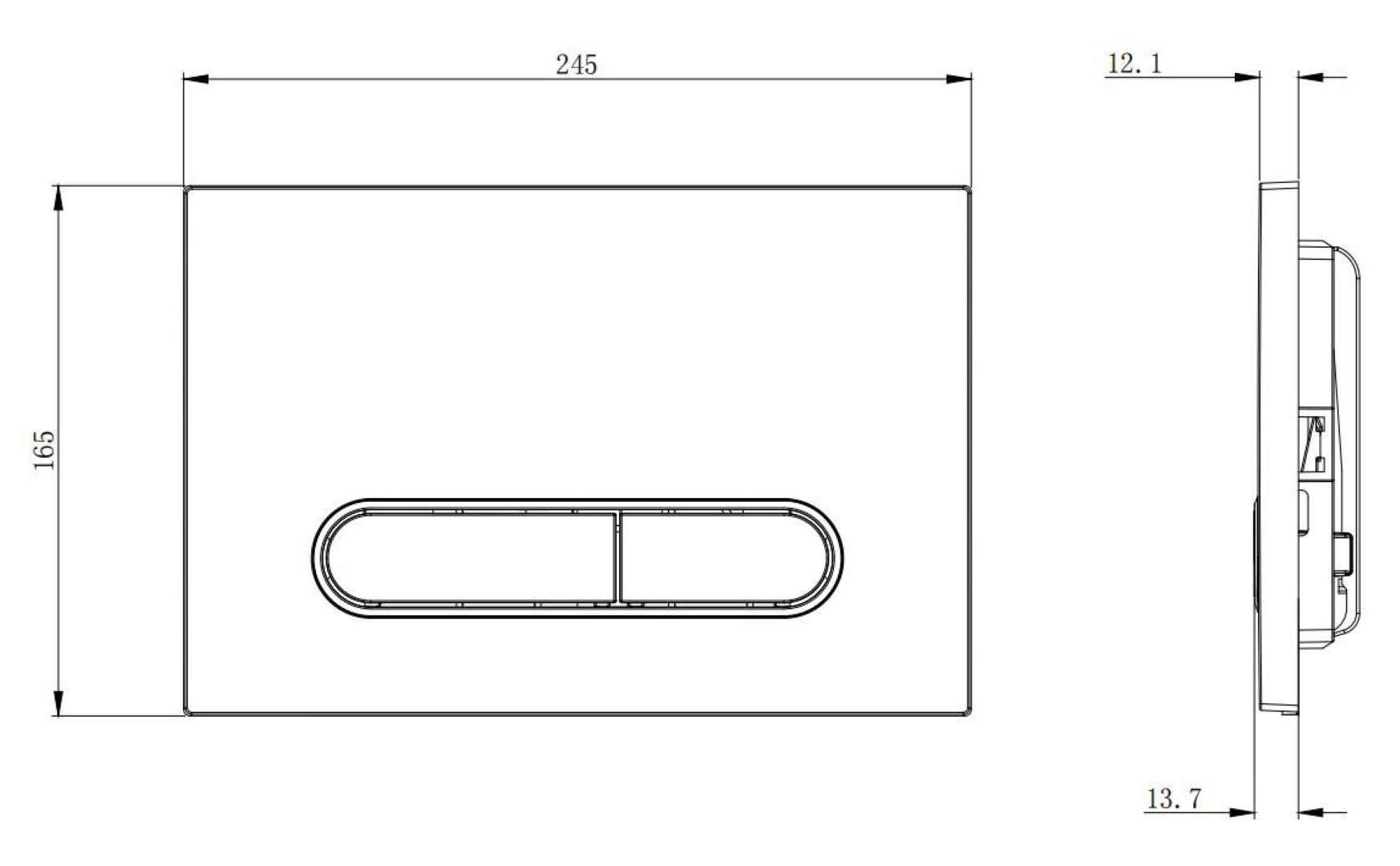 Кнопка для инсталляции, пластик BLACK для инсталляций GEBERIT 300-серия
