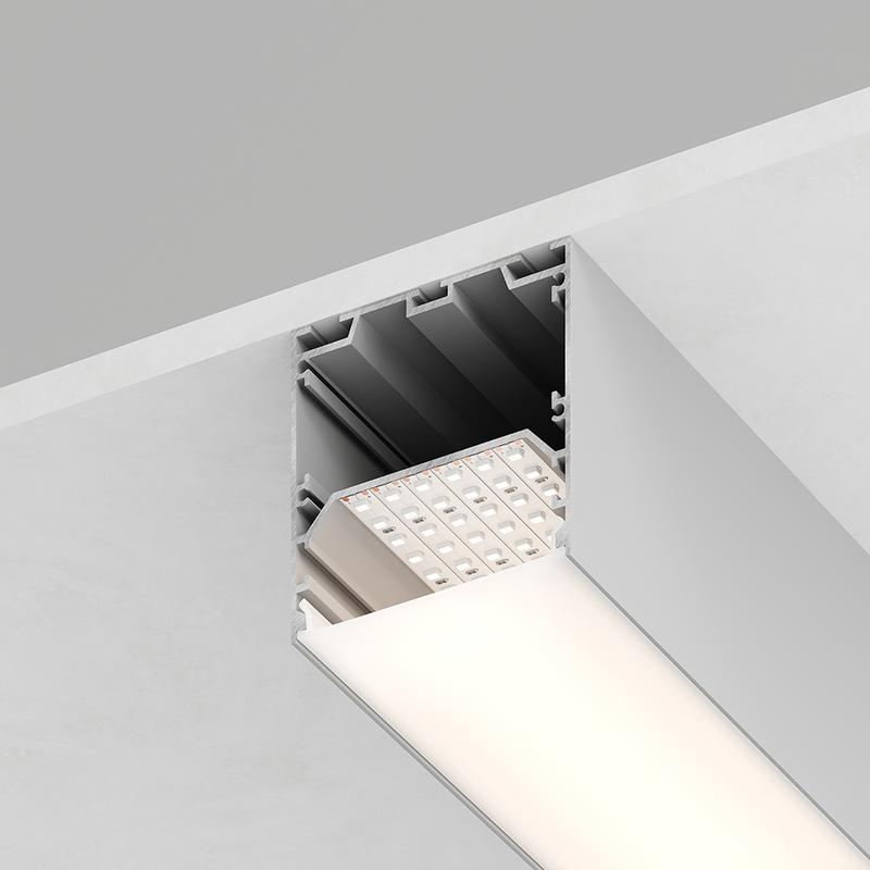 Профиль алюминиевый CAB265 накладной/подвесной 75х75 серебр. 2м (в компл 2 заглушки 4 крепежа) FERON 10376