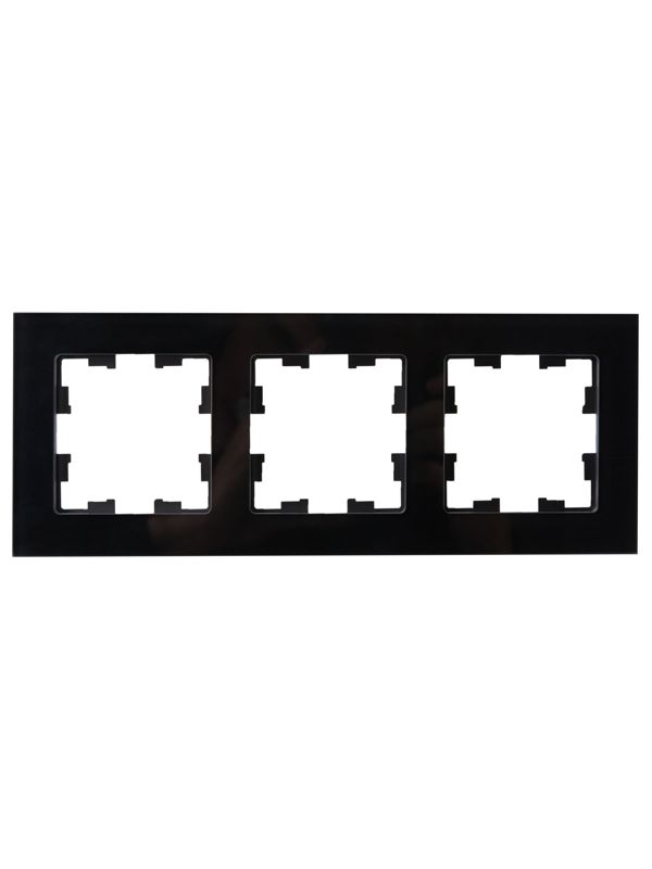 Рамка 3-м BRITE РУ-3-2-БрЧ стекло черн. IEK BR-M32-G-K02