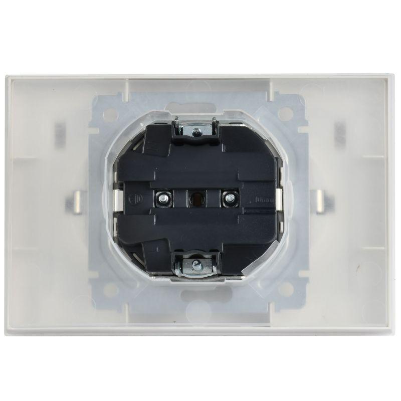 Розетка 2-м СП BRITE РСбш12-3-44-БрАБ 16А IP44 в сборе с крышкой арктич. бел. IEK BR-R26-16-44-K91-F