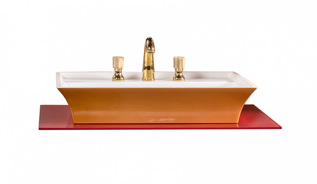 Столешница стекло 80см прямая бордо