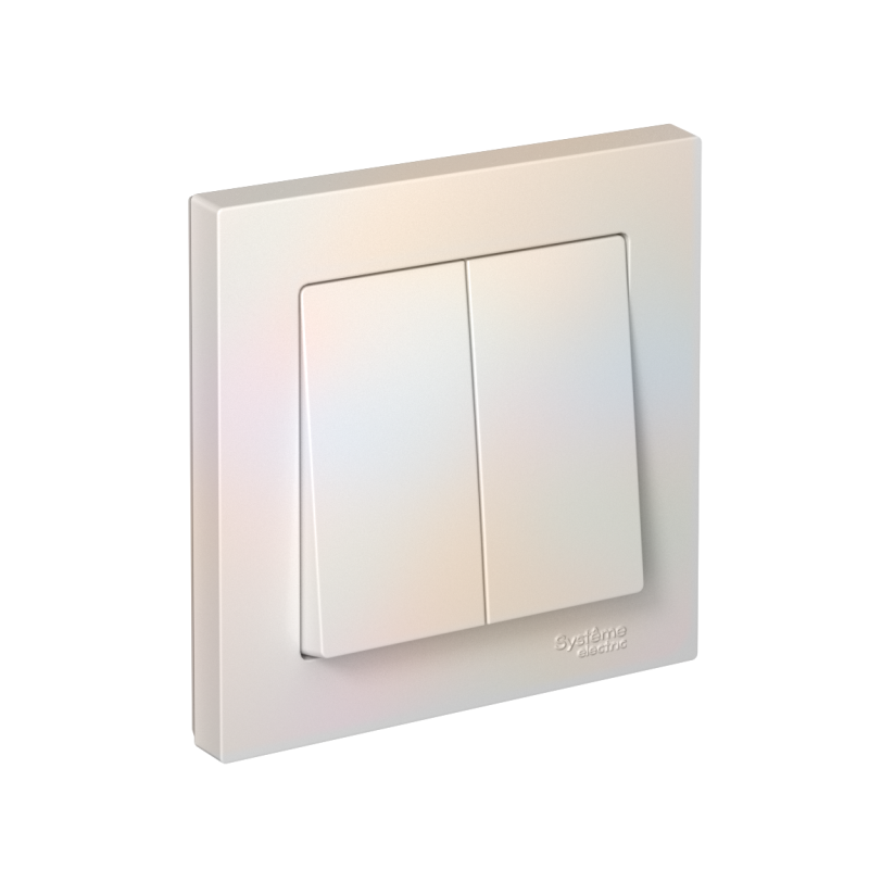 Выключатель 2-кл. СП AtlasDesign 10А IP20 (сх. 5) 10AX в сборе жемчуж. SE ATN000452