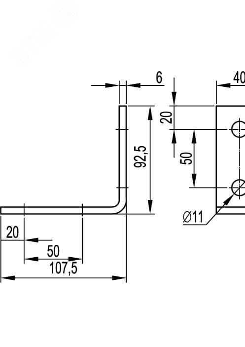 Угол крепежный двойной