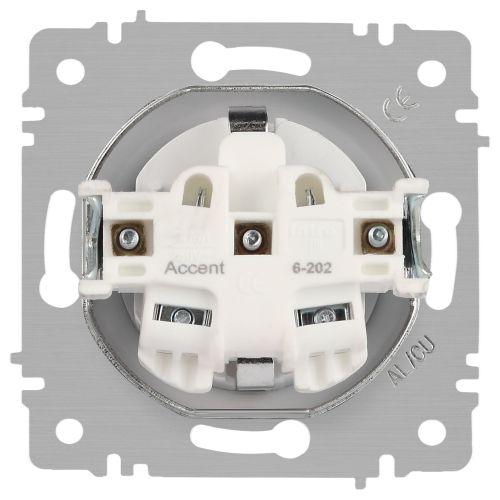 Розетка 1-м СП Accent 6-202-06 16А IP20 250В 2P+E Schuko перламутр. Intro Б0063695