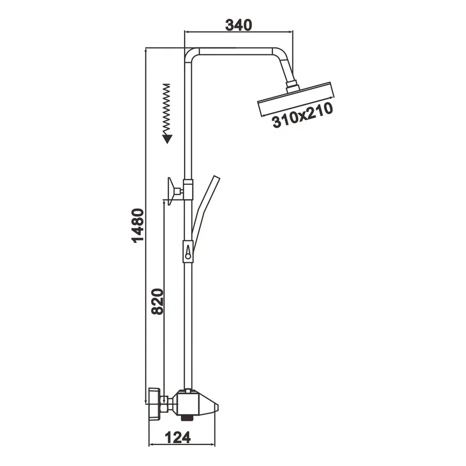 Душевая система с термостатом Rose R3736, хром
