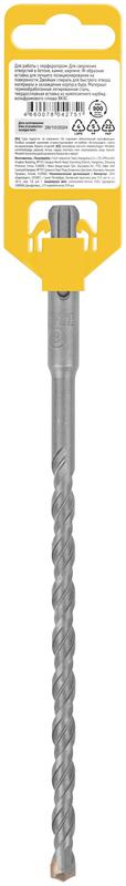 Бур по бетону SDS PLUS профи W-образная вставка двойная спираль 8х210мм FIT 32814