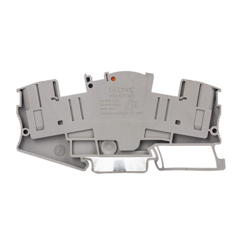 Клемма для измерительных трансформаторов зажим push-in 2 точки подключения 6кв.мм сер. DKC VPR-6-RTK-S