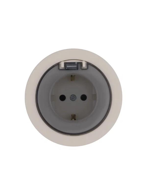 Розетка 1-м СП OSEN с заземл. с крышкой ПБТ механизм сл. кость LEZARD 743-9088-123B