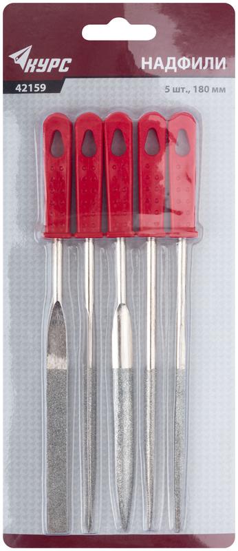 Надфиль алмазный 5х170/70мм широкий 5шт КУРС 42159