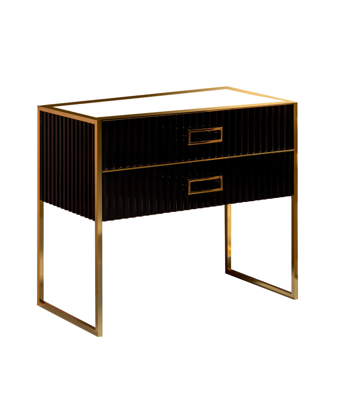 Тумба MONACO 100см h84см черная глянец + золото под раковину моноблок