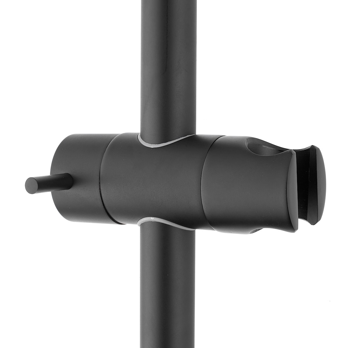 Душевая стойка из латуни LIFE 755мм, фиксаторы неподвиж. из металла, поворот.подвиж.крепл.для душа из металла , душ из металла , шланг из PVC 1500мм, цвет черный матовый, LIFE