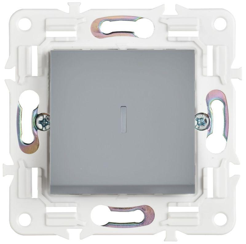 Выключатель проходной 1-кл. SKANDY 10А SK-V08Gr с индикацией сер. IEK SK-V12-1-10-K03