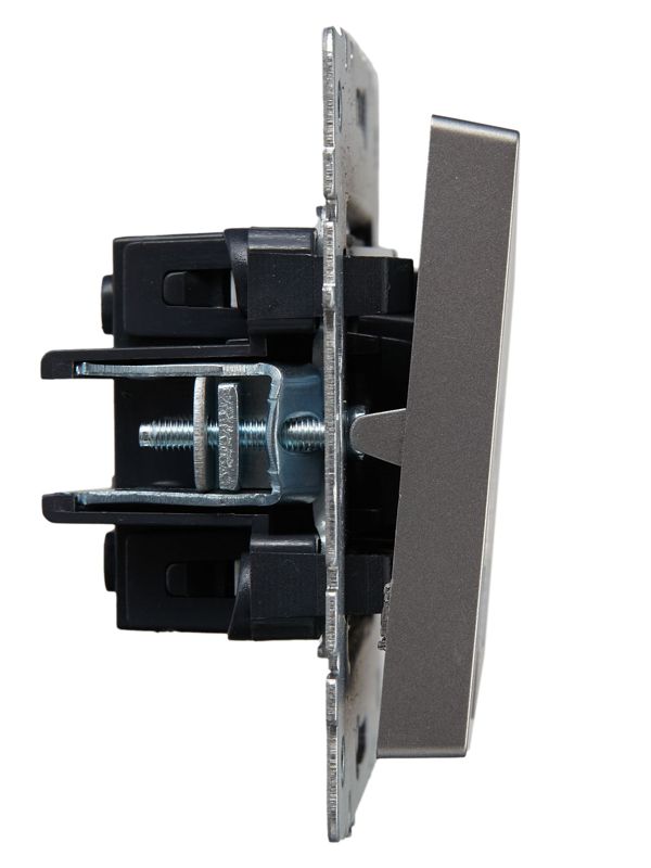 Выключатель 2-кл. СП BRITE ВС10-2-1-БрС 10А с индик. механизм сталь IEK BR-V20-1-10-K46