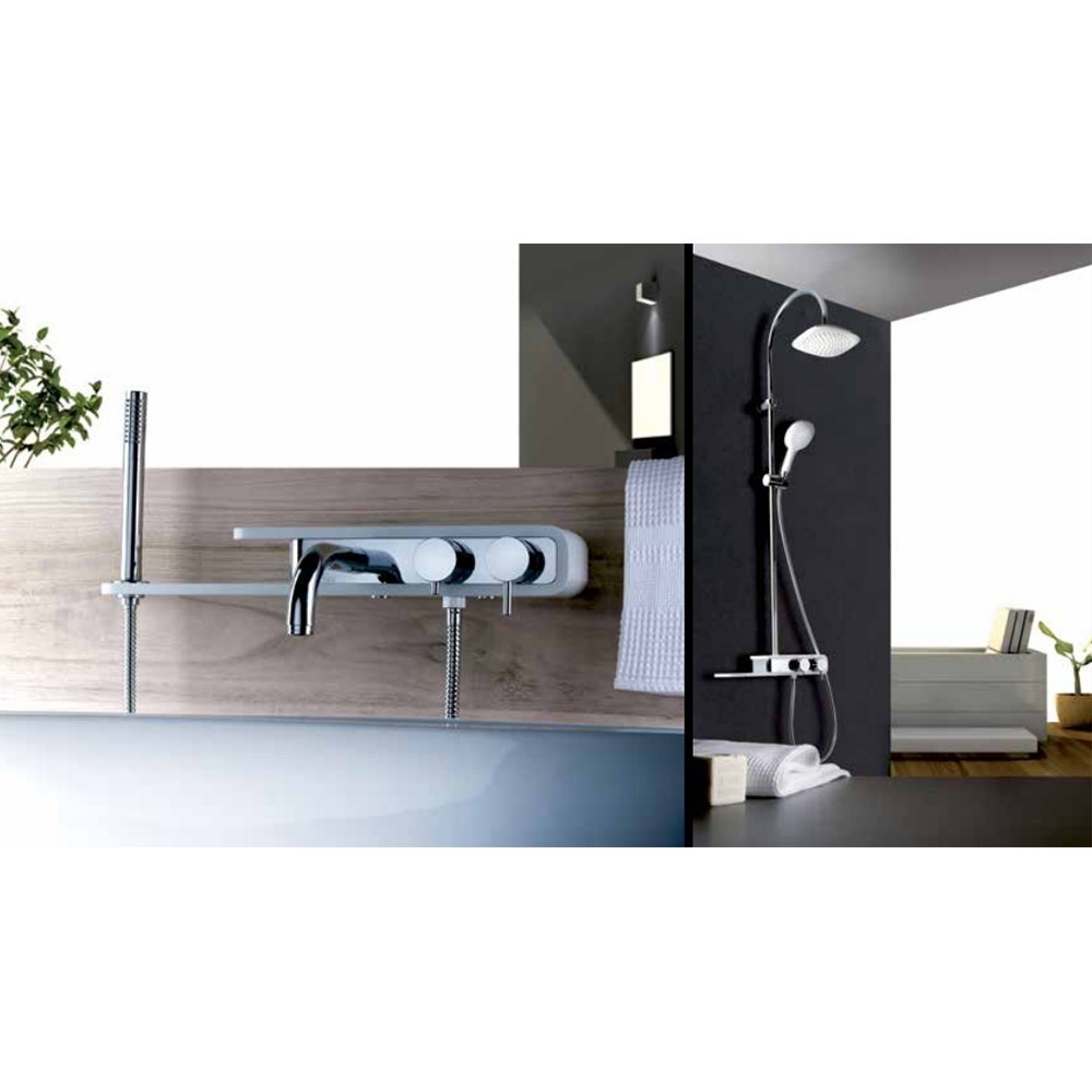 Смеситель Paini Pad PDCR100B0 для ванны с душевым набором