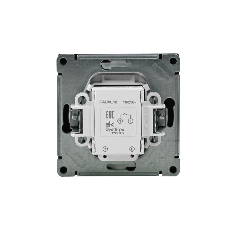 Выключатель кнопочный 1-кл. ArtGallery 10А с подсветкой механизм мокко SE GAL000616