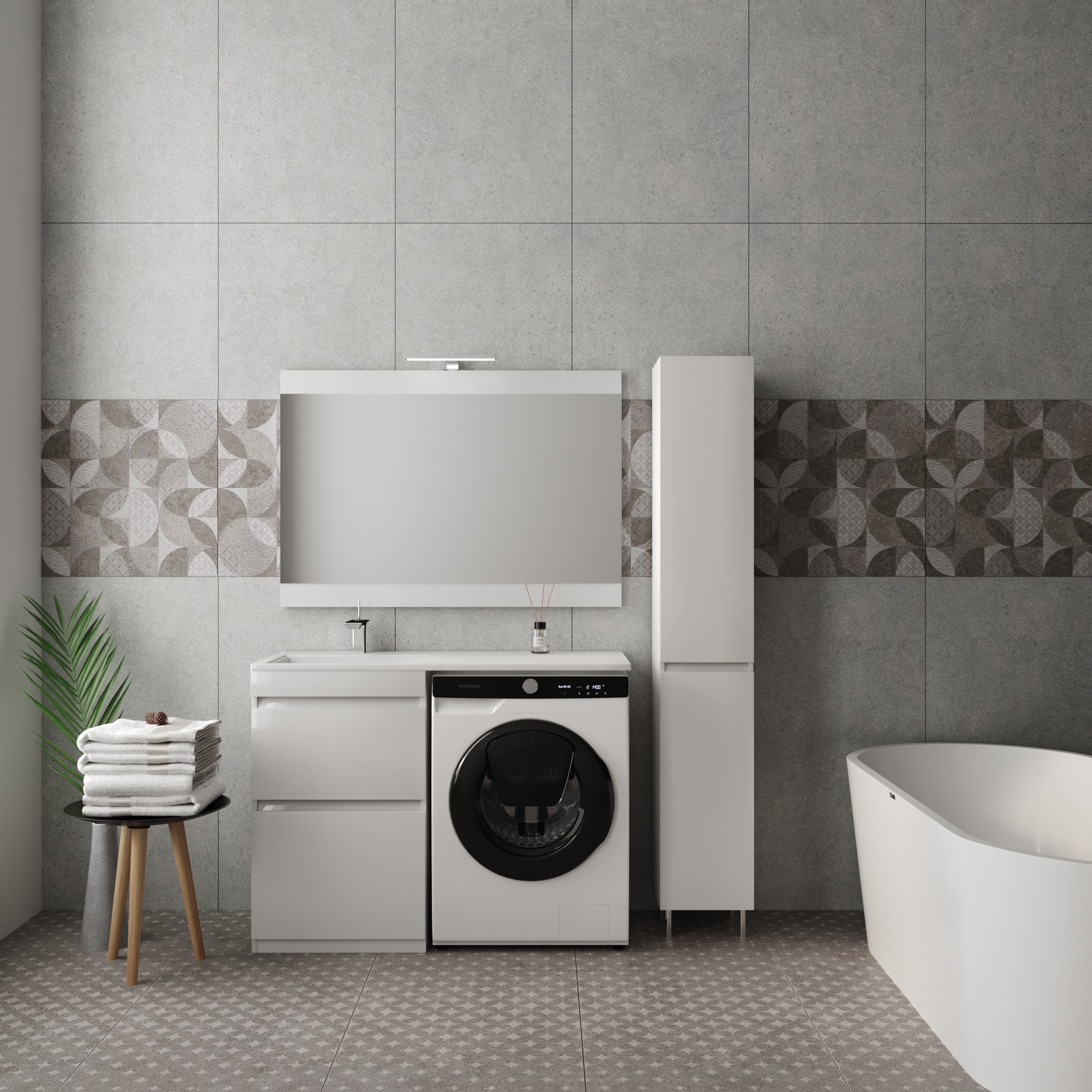 Зеркало "Даллас 115", Люкс белое