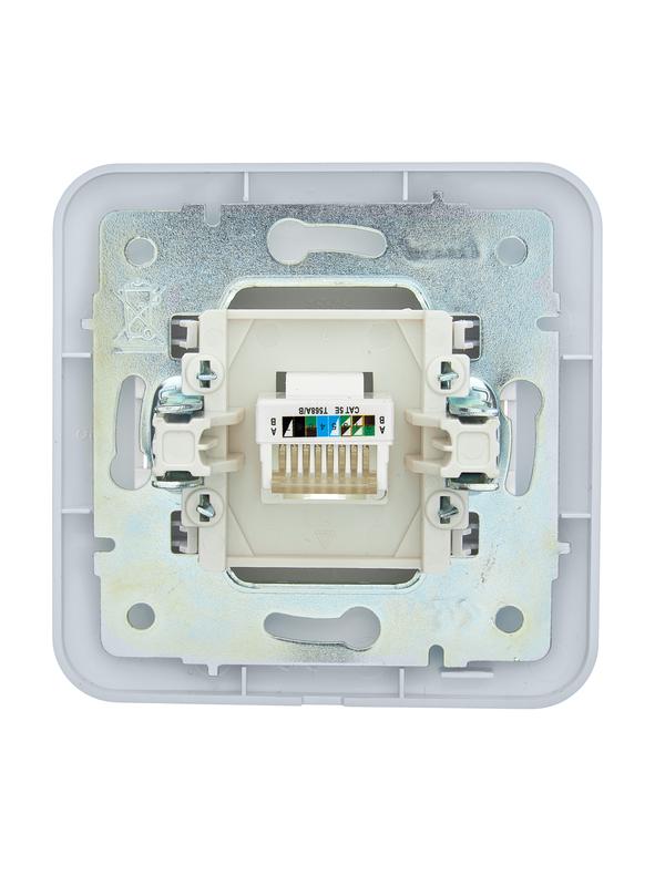 Розетка компьютерная 1-м СП ASTI IP20 RJ45 в сборе Cat 5e бел. LEZARD 7081-0202-139