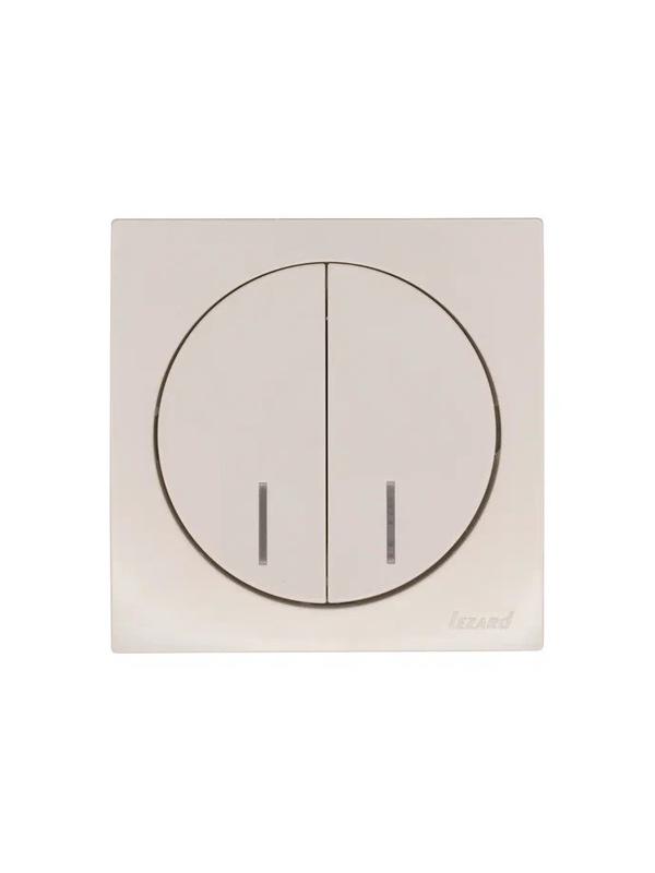 Выключатель 2-кл. СП OSEN 10А IP20 с подсветкой механизм сл. кость LEZARD 743-9088-112