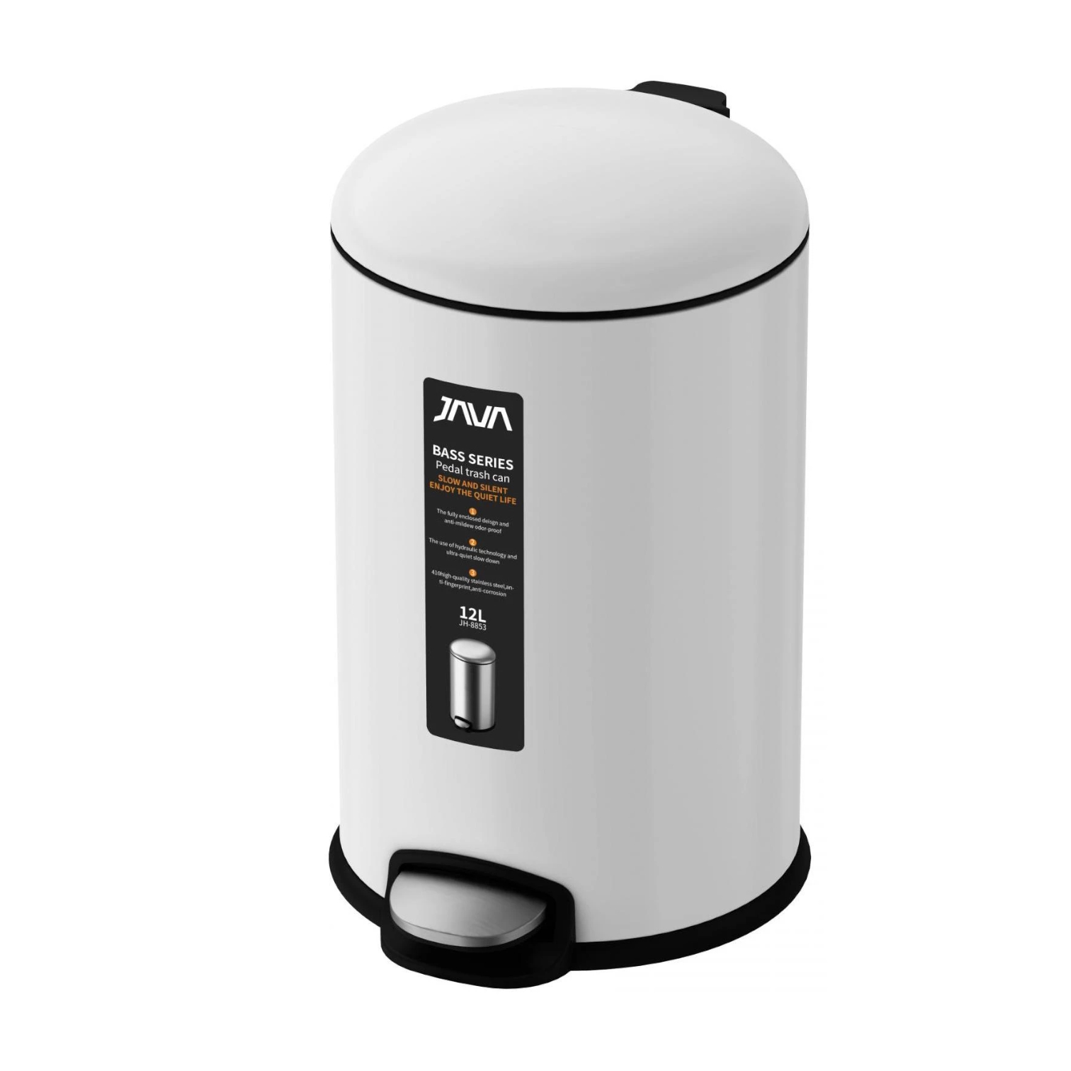 Ведро с микролифтом JAVA S-885-12W, 12 литров