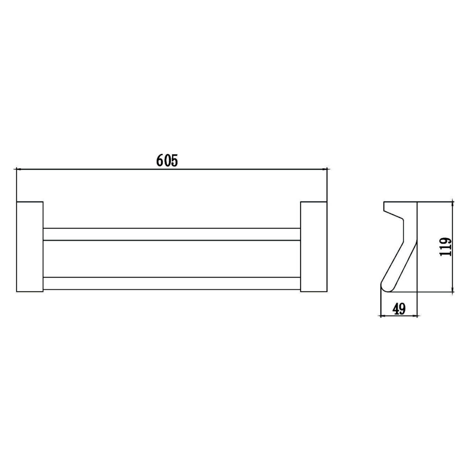 Полотенцедержатель Savol S-607348, хром