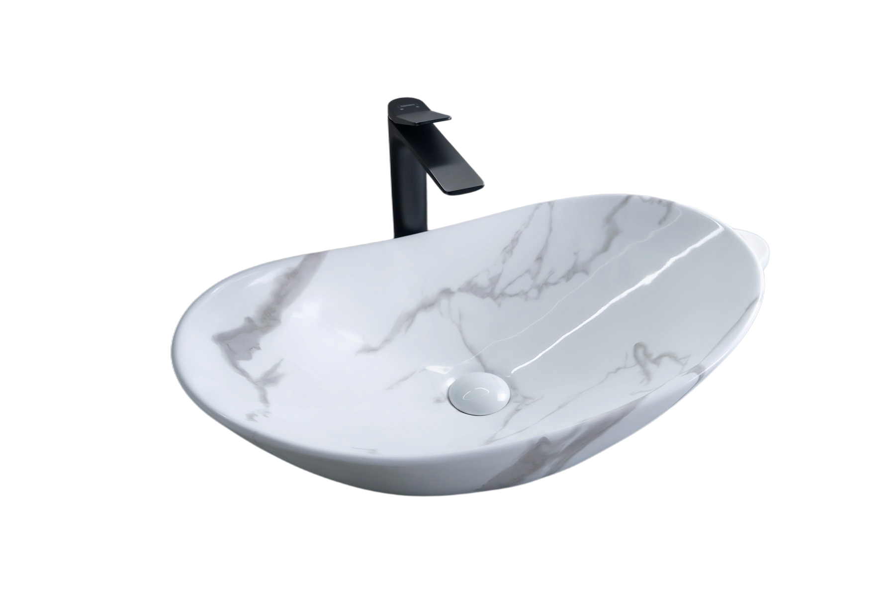 Раковина Gid Mnc811C 54478 накладная под камень глянцевая 61x37x15