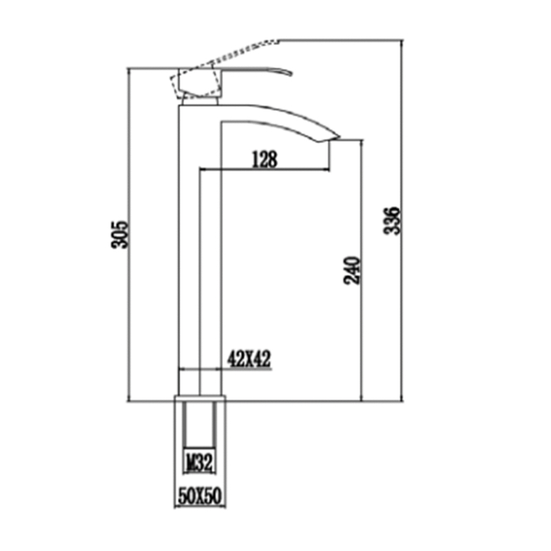 Смеситель для раковины Fmark FS8611Q, графит