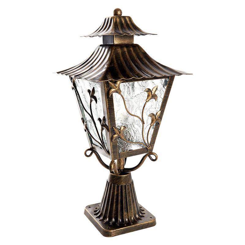 Светильник садово-парковый 60Вт 230В E27 черн. зол. PL634 FERON 11644