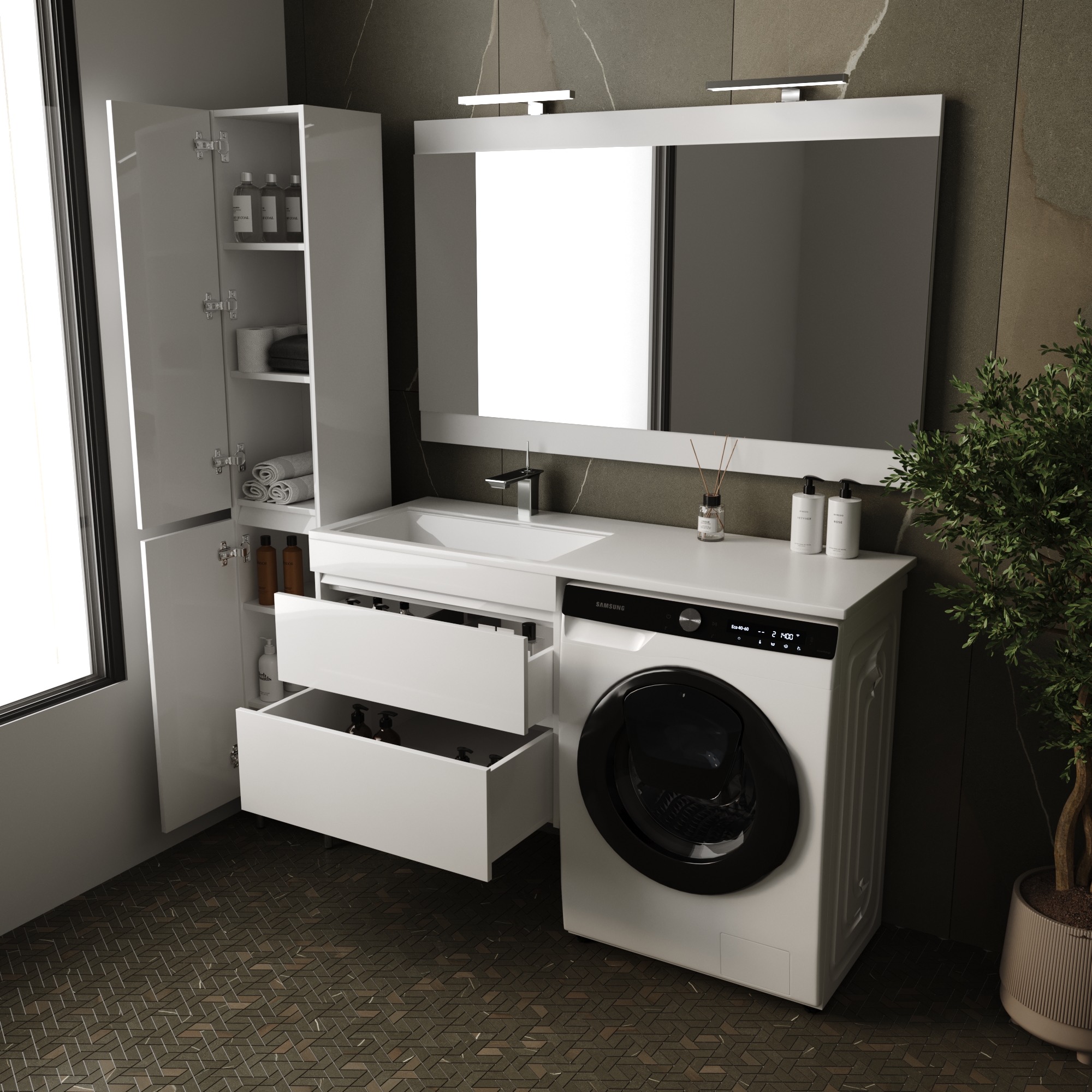 Зеркало "Даллас 130", Люкс белое