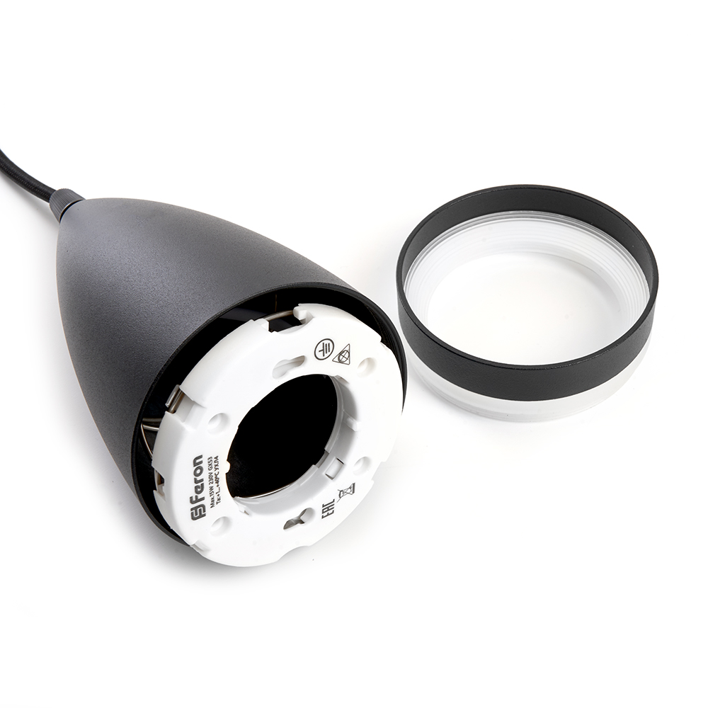 Светильник ДСО-15w GX53 без лампы на подвесе черный